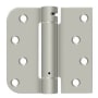 Deltana 4" x 4" Ball Bearing 5/8" Radius Corner, Square Corner Spring Hinge - Single Hinge Satin Nickel