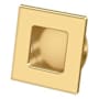 Deltana Solid Brass Heavy Duty 2-3/4" Square Pocket Door Flush Pull Lifetime Polished Brass