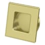 Deltana Solid Brass Heavy Duty 2-3/4" Square Pocket Door Flush Pull Polished Brass