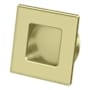 Deltana Solid Brass Heavy Duty 2-3/4" Square Pocket Door Flush Pull Unlacquered Brass