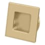 Deltana Solid Brass Heavy Duty 2-3/4" Square Pocket Door Flush Pull Brushed Brass