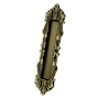 Deltana Solid Brass Heavy Duty Victorian 10" Tall Sliding / Pocket Door Pull Antique Brass