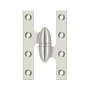 Deltana 5" x 3-1/4" Solid Brass Right Hand Olive Knuckle Hinge with Ball Bearing - 10 Pack Polished Nickel