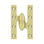 Deltana 5" x 3-1/4" Solid Brass Right Hand Olive Knuckle Hinge with Ball Bearing - 10 Pack Polished Brass