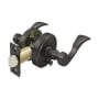 Deltana Lacovia Left Handed Privacy Door Leverset With Round Rose Oil Rubbed Bronze