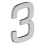 Deltana 4" Stainless Steel Address Number "3" with Risers Brushed Stainless Steel
