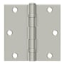 Deltana 3-1/2" x 3-1/2" Ball Bearing Square Corner Hinge - Pair Brushed Nickel