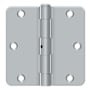 Deltana 3-1/2" x 3-1/2" Plain Bearing 1/4" Radius Corner Full Mortise Hinge - Pair Brushed Chrome
