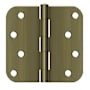 Deltana 3-1/2" x 3-1/2" Plain Bearing 1/4" Radius Corner Full Mortise Hinge - Pair Antique Brass