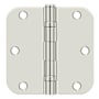 Deltana Commercial 3-1/2" x 3-1/2" Ball Bearing 5/8" Radius Corners Mortise Hinge - Pair Polished Nickel