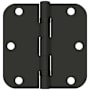 Deltana Commercial 3-1/2" x 3-1/2" Ball Bearing 5/8" Radius Corners Mortise Hinge - Pair Black