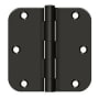 Deltana 3-1/2 x 3-1/2 Plain Bearing 5/8" Radius Corner Full Mortise Hinge - Pack of 50 Pairs Oil Rubbed Bronze