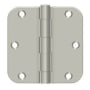 Deltana 3-1/2 x 3-1/2 Plain Bearing 5/8" Radius Corner Full Mortise Hinge - Pack of 50 Pairs Satin Nickel