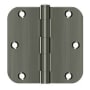 Deltana 3-1/2 x 3-1/2 Plain Bearing 5/8" Radius Corner Full Mortise Hinge - Pack of 50 Pairs Antique Nickel