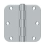 Deltana 3-1/2 x 3-1/2 Plain Bearing 5/8" Radius Corner Full Mortise Hinge - Pack of 50 Pairs Satin Chrome