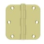 Deltana 3-1/2 x 3-1/2 Plain Bearing 5/8" Radius Corner Full Mortise Hinge - Pack of 50 Pairs Zinc