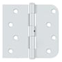 Deltana 4-1/4" x 4-1/4" Plain Bearing Square x 5/8" Radius Corner Mortise Door Hinge - Pair Prime Coated White
