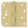 Deltana 4" x 4" 5/8" Radius Corner Plain Bearing Mortise Hinge - Pair Polished Brass / Brushed Brass