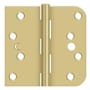 Deltana 4" x 4" 5/8" Radius Corner Plain Bearing Mortise Hinge - Pair Polished Brass / Brushed Brass