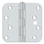 Deltana 4" x 4" Plain Bearing 5/8" Radius Corner Full Mortise Hinge - Pair Polished Chrome