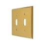 Deltana Solid Brass 2 Gang Double Toggle Switch Wall Plate Lifetime Polished Brass