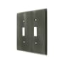 Deltana Solid Brass 2 Gang Double Toggle Switch Wall Plate Antique Nickel