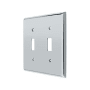 Deltana Solid Brass 2 Gang Double Toggle Switch Wall Plate Polished Chrome