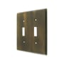 Deltana Solid Brass 2 Gang Double Toggle Switch Wall Plate Antique Brass