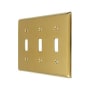 Deltana Contemporary Metal Finish 6.5" W 3 Gang Triple Toggle Switch Wall Plate Lifetime Polished Brass