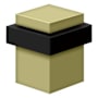 Deltana 2-1/2" Solid Brass Square Universal Floor Bumper Unlacquered Brass