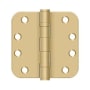 Deltana 4" x 4" Ball Bearing 5/8" Radius Corners Mortise Hinge - Pair Satin Brass