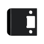 Deltana 2-1/4" X 2-1/2" Extended Lip Strike Plate Paint Black