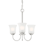 Designers Fountain Bronson 3 Light 18" Wide Chandelier with Frosted Glass Shades Brushed Nickel