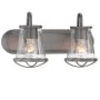 Designers Fountain Darby 2 Light 18" Wide Bathroom Vanity Light with Seedy Glass Shades Weathered Iron