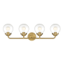 Designers Fountain Knoll 4 Light 33" Wide Vanity Light Brushed Gold
