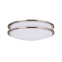 Design House Ripon Single Light 14-1/2" Wide Integrated LED Flush Mount Drum Ceiling Fixture Satin Nickel