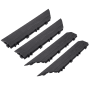 Design House 3" x 12" Textured Polymer Interlocking Deck Tile Corner Trim - Sold by Pack (4-Pack) Modern Ebony