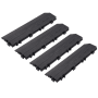 Design House 3" x 12" Textured Polymer Interlocking Deck Tile Straight Edge Trim - Sold by Pack (4-Pack) Modern Ebony