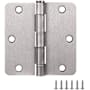 Design House 3-1/2" x 3-1/2" Butt Round Corner Surface Mount Door Hinge - Pack of 9 Satin Nickel