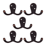 Design House Double Robe Hook - 5 Pack Oil Rubbed Bronze