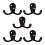 Design House Double Robe Hook - 5 Pack Matte Black