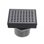 Design House 4" Square Shower Drain Matte Black