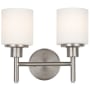 Design House Aubrey 2 Light 13" Wide Vanity Light with Frosted Glass Shades Satin Nickel