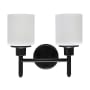 Design House Aubrey 2 Light 13" Wide Vanity Light with Frosted Glass Shades Matte Black