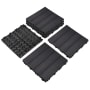 Design House 12" x 12" Square Textured Polymer Interlocking Deck Tile - Sold by Pack (6-Pack) Modern Ebony
