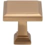 DesignPerfect Contemporary Sleek Pack of (10) 1-3/16 Inch Stepped Square Cabinet Knobs / Drawer Knobs Champagne Bronze / Gold