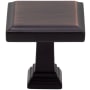 DesignPerfect Contemporary Sleek Pack of (10) 1-3/16 Inch Stepped Square Cabinet Knobs / Drawer Knobs Brushed Oil Rubbed Bronze