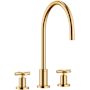Dornbracht Tara 1.5 GPM Widespread Kitchen Faucet with Swivel Spout and Cartridge Brushed Durabrass (23kt Gold)