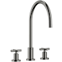 Dornbracht Tara 1.5 GPM Widespread Kitchen Faucet with Swivel Spout and Cartridge Brushed Dark Platinum