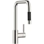 Dornbracht Meta Square 1.5 GPM Single Hole Pull Down Kitchen Faucet with Swivel Spout and Cartridge Platinum